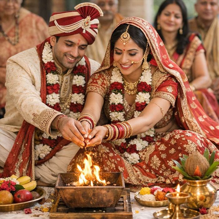 Cérémonie de mariage hindoue traditionnelle : rites et symboles